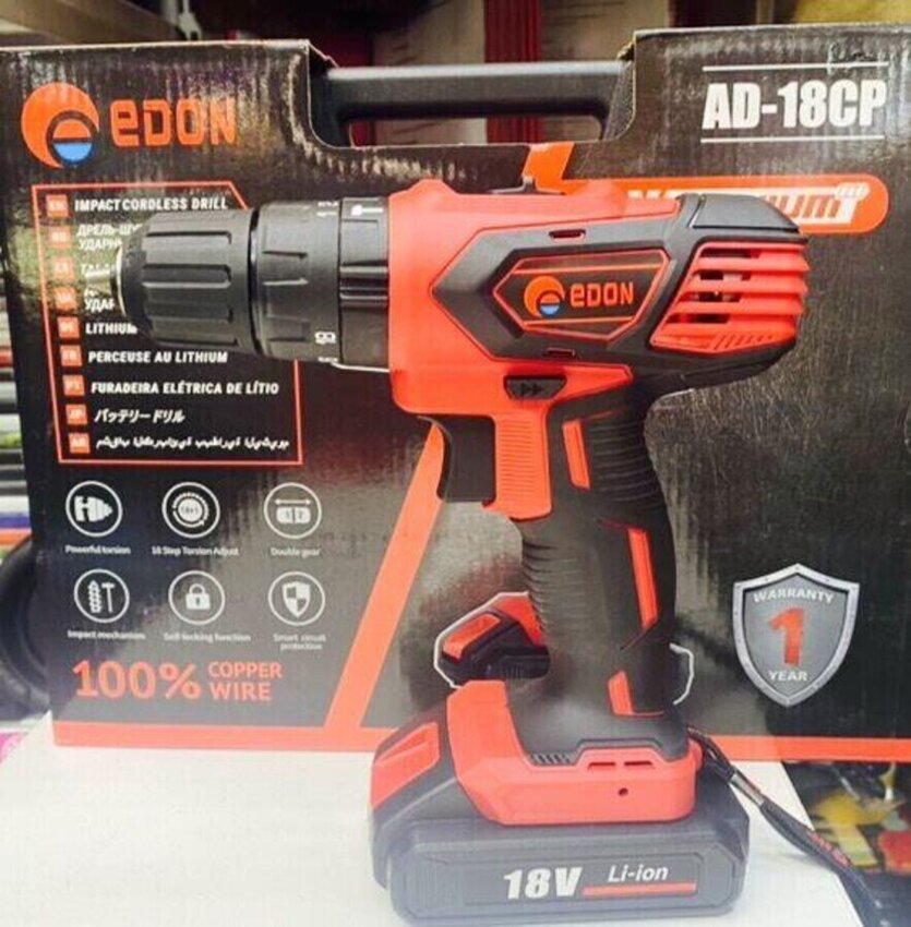 Шуруповерт-Дрель EDON AD-18CP